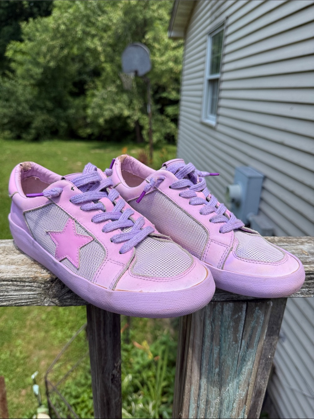 Vintage Havana Lavender Dip Dye Star Sneakers